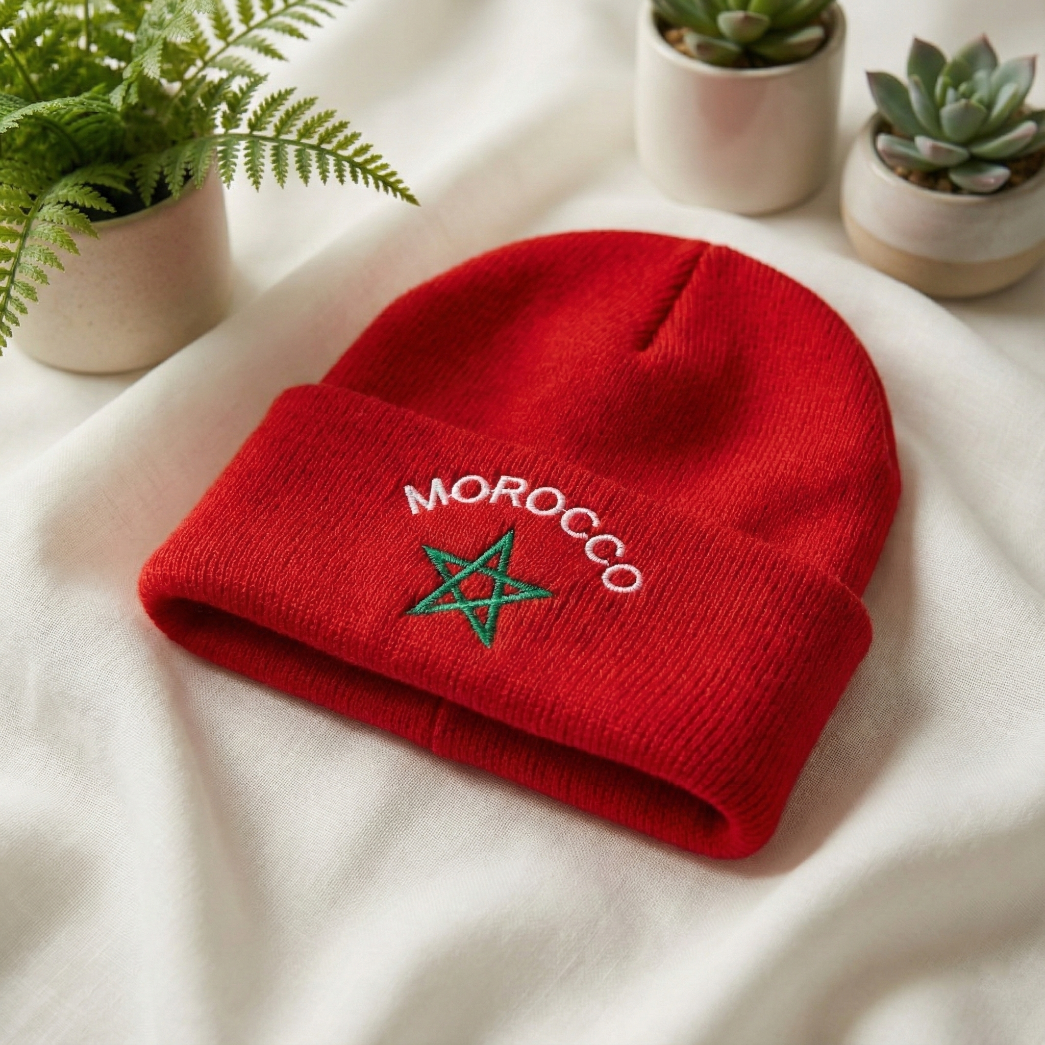 Bonnet MOROCCO - Broderie Étoile Verte